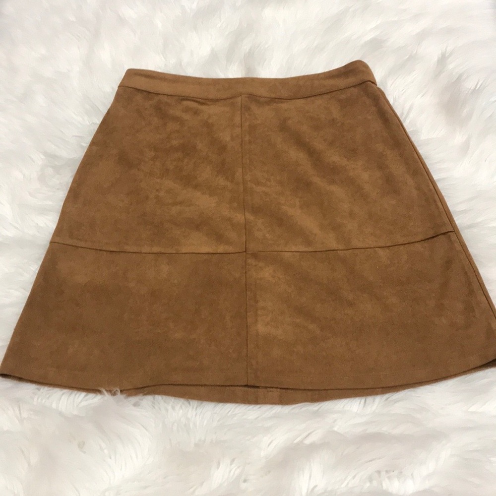 Suede mini skirt